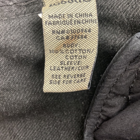 PRPS Distressed Denim Leather Motorcycle Biker Men’s Black Jacket - Picture 5 of 7